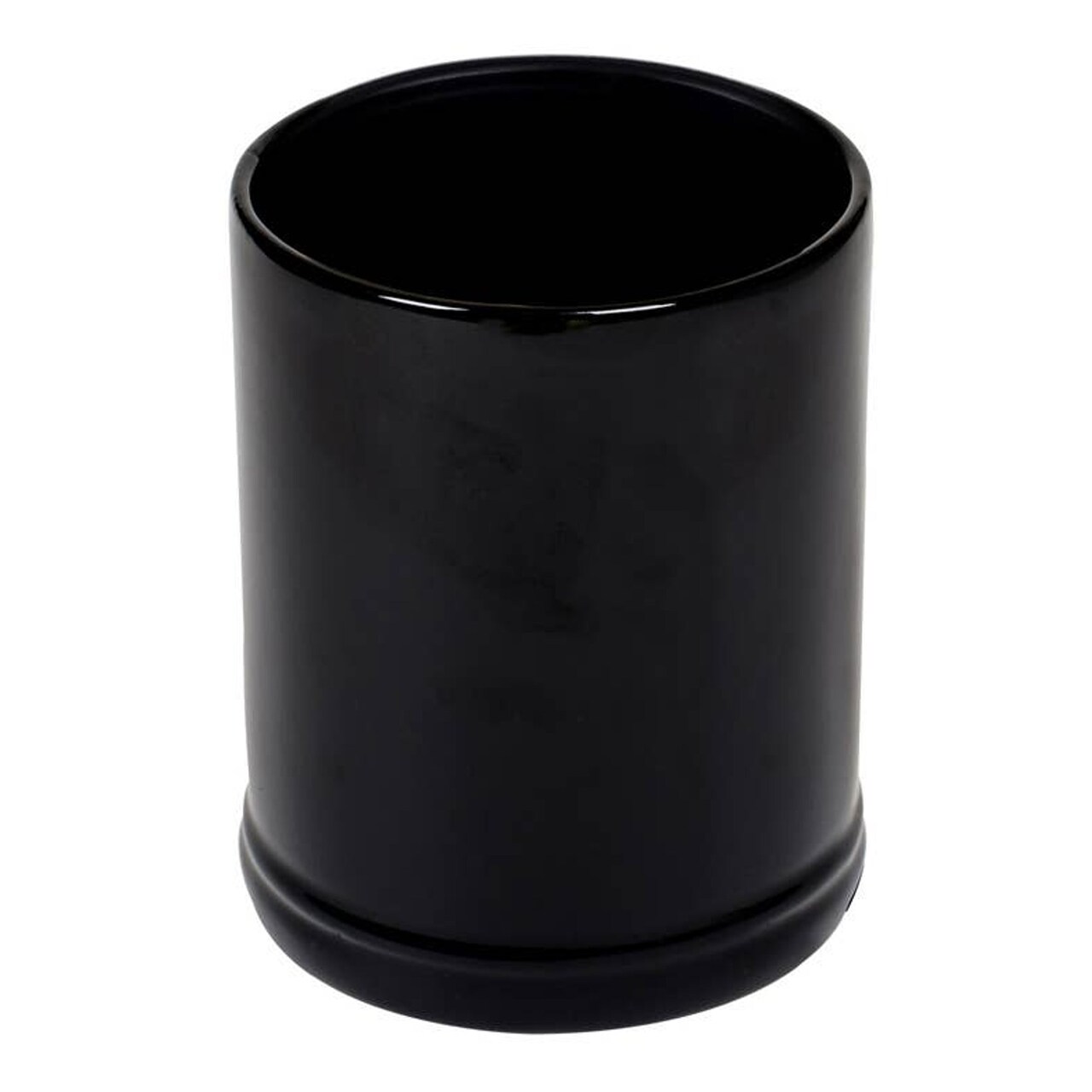 Edge Collection - 5" x 5" x 6" - Black - Ceramic Candle Jar Warmer with Inspirational Design - 1 Piece